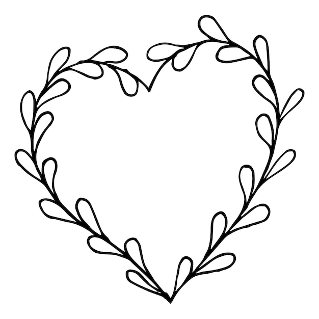 black and white heart clipart