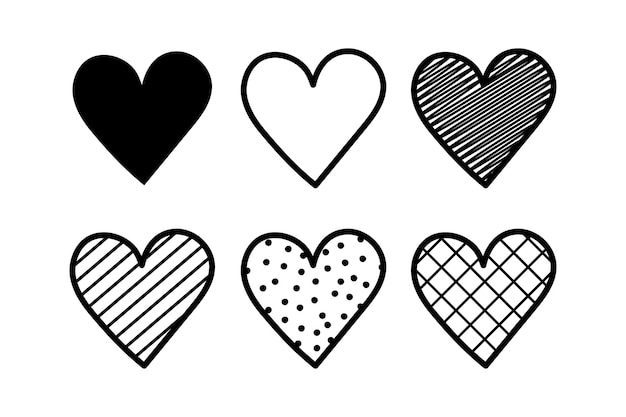 black and white heart clipart