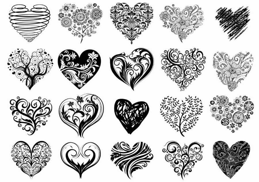 black and white heart tattoo