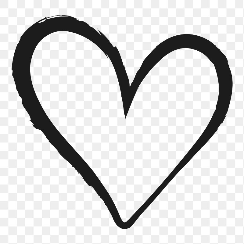 black and white heart