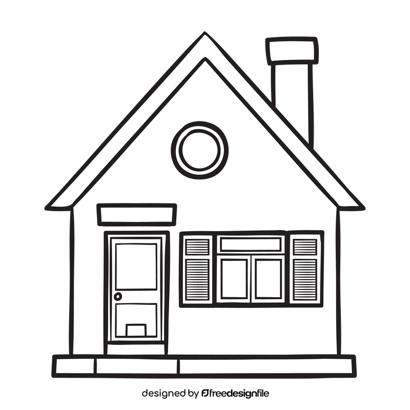 black and white house clipart