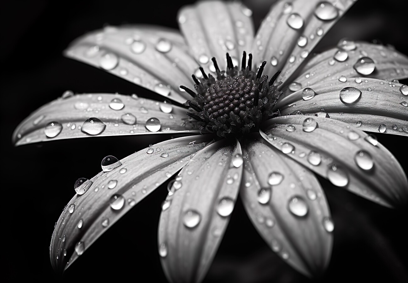 black and white images of flowers