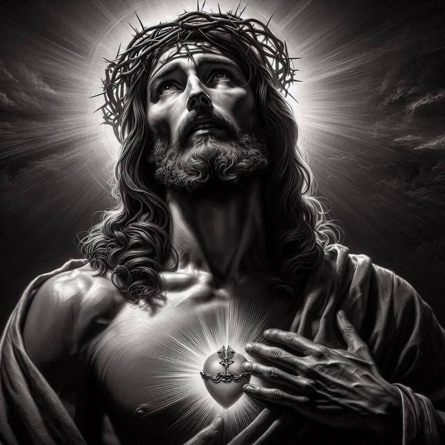 black and white images of jesus