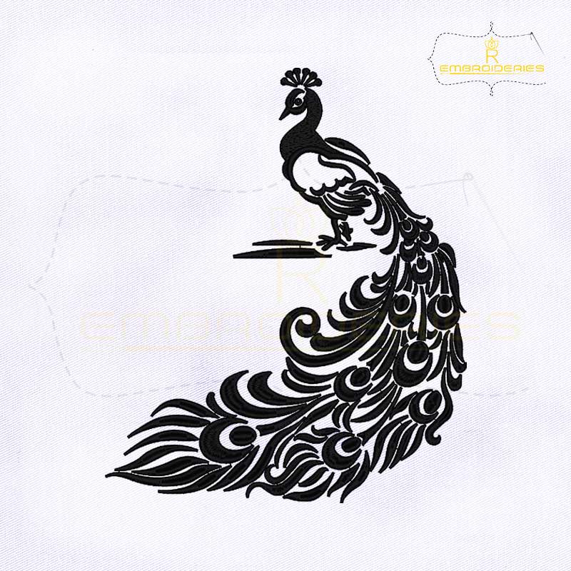 black and white peacock designs