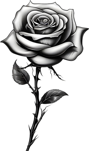 black and white rose drawings