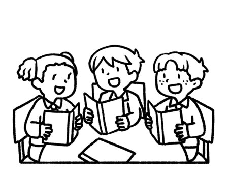 black and white school clipart