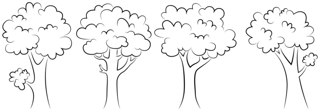 black and white tree clipart