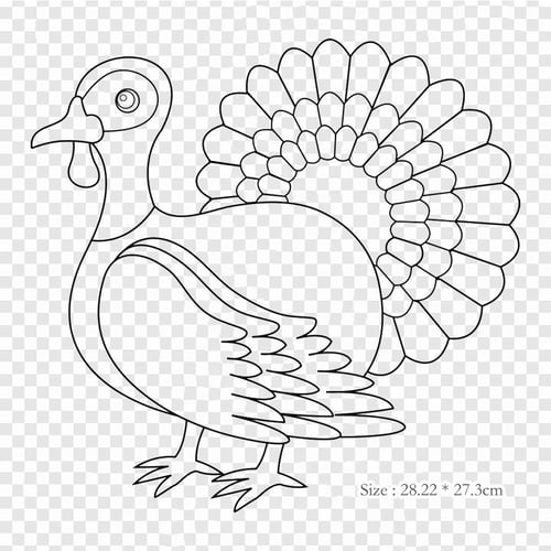 black and white turkey clipart