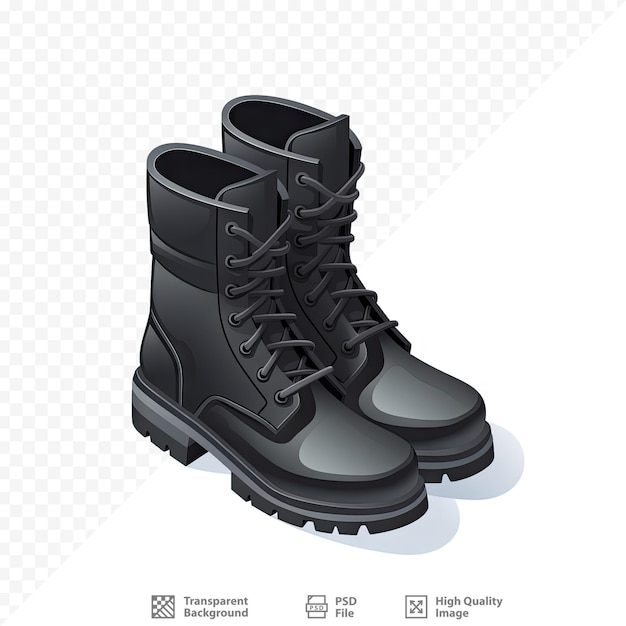 A pair of black boots with a black boot on a white background ...