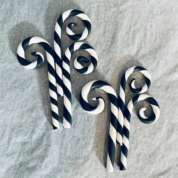 Black &amp; White Candy Cane Hanging Creepmas Decoration – Home Spooky ...