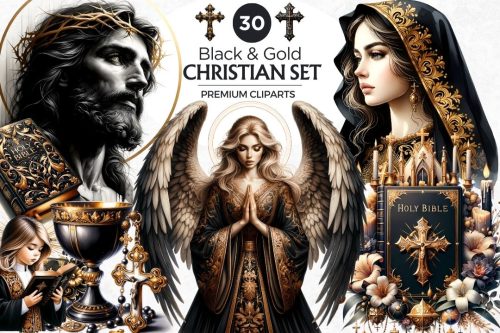black christian clipart