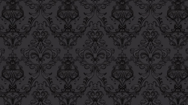 Black damask wallpaper by the yard | Premium AI-generated image