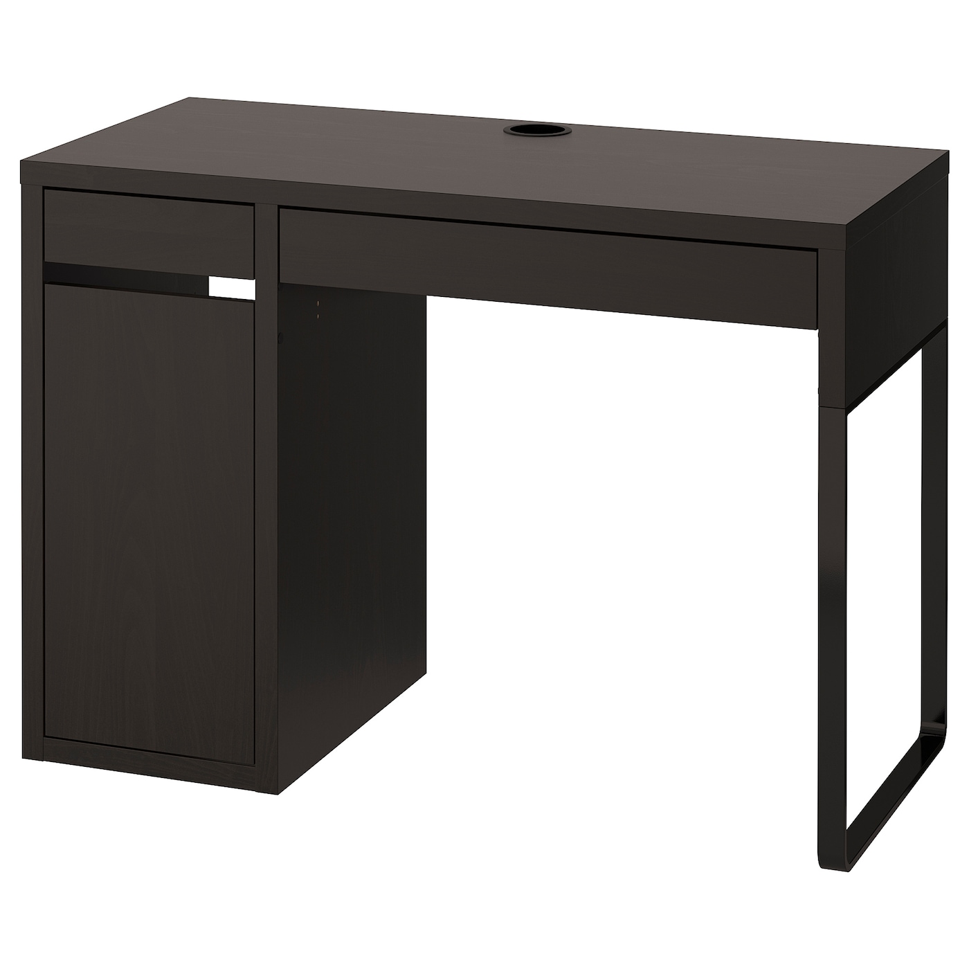 MICKE Desk - black-brown 105x50 cm