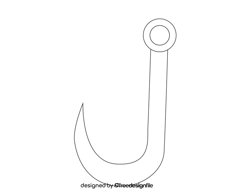 Fishing hook illustration black and white clipart free download
