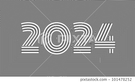 2024 New Year card. Geometric Black and white... - Stock ...