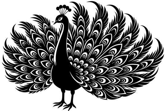 black peacock cliparts