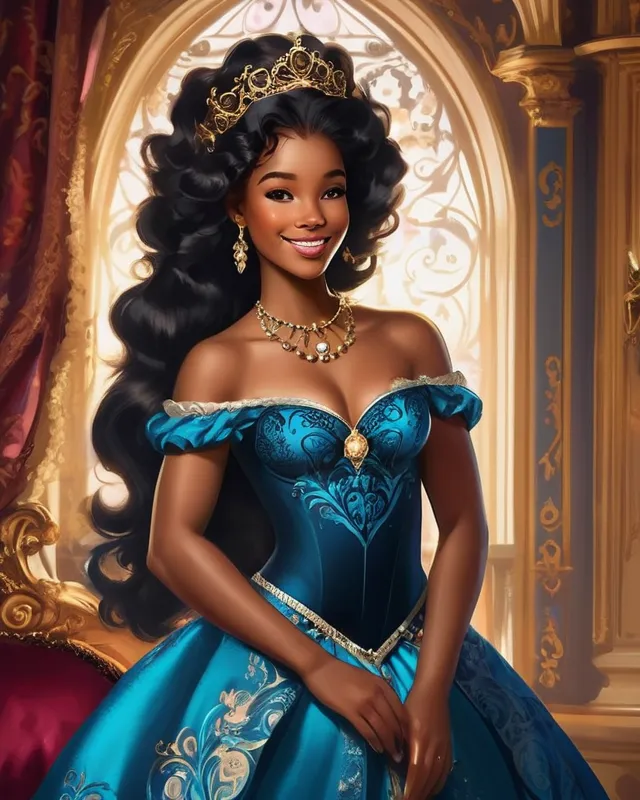 Beautiful Black Princess a Gorgeous - AI Photo Generator - starryai