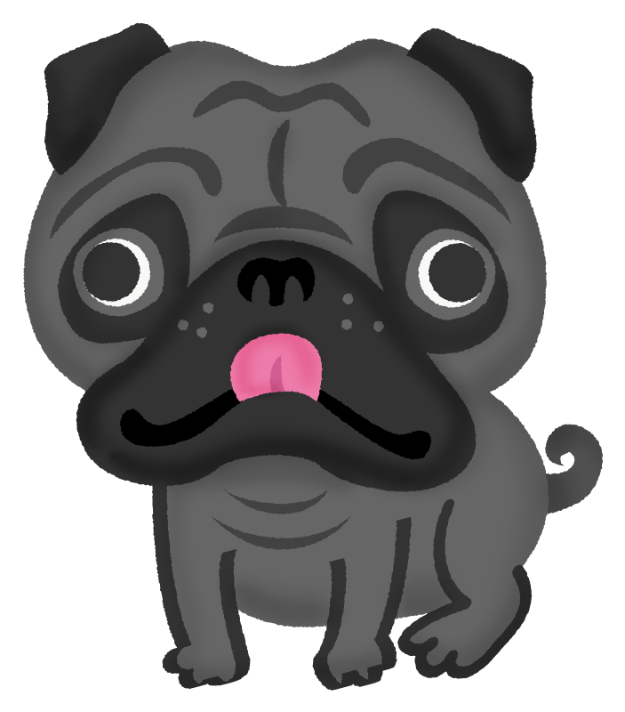 black pug cliparts
