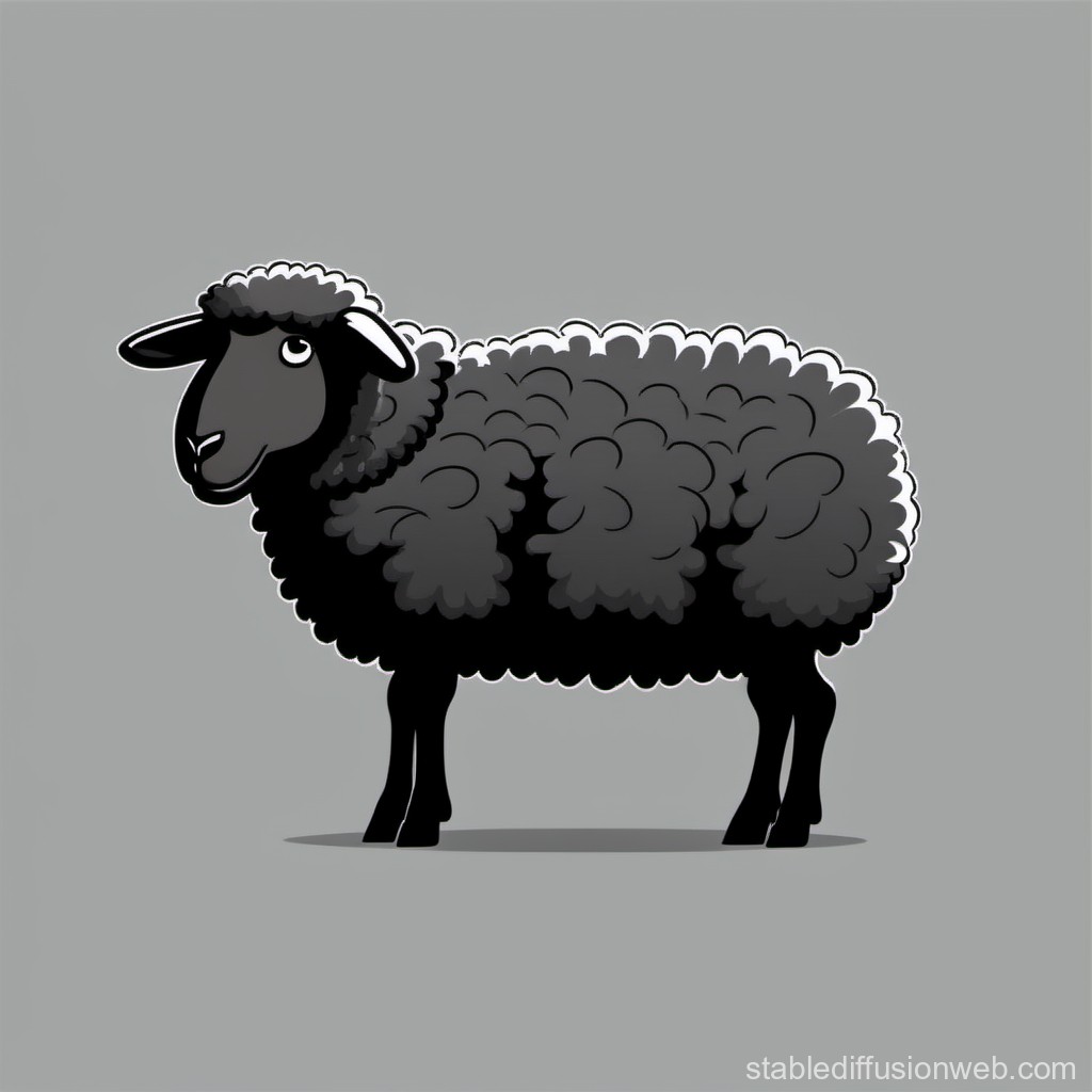 The Black Sheep in Cartoon | Stable Diffusion Online