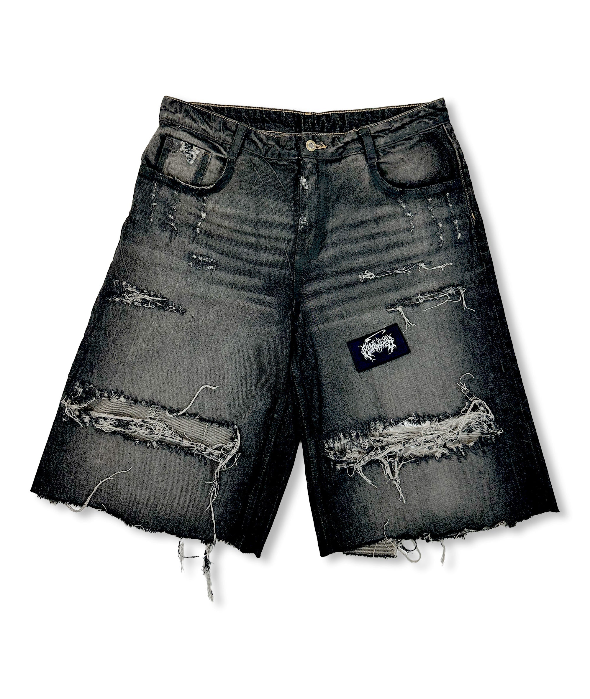BLACK DENIM SHORTS | UNISEX