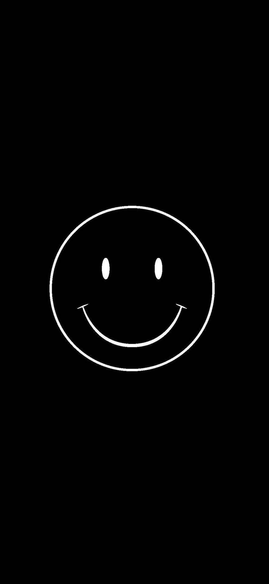 Minimalist Smiley Face In Black Background Wallpaper | WallpapersOK