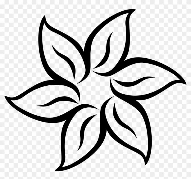 black white flower clipart