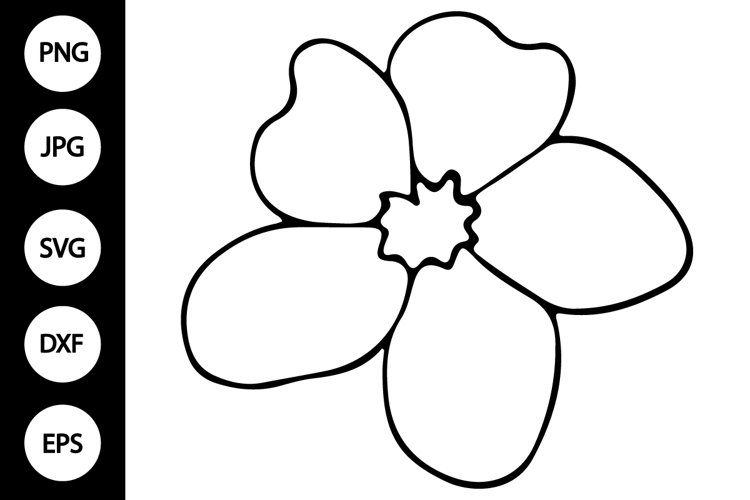 black white flower clipart