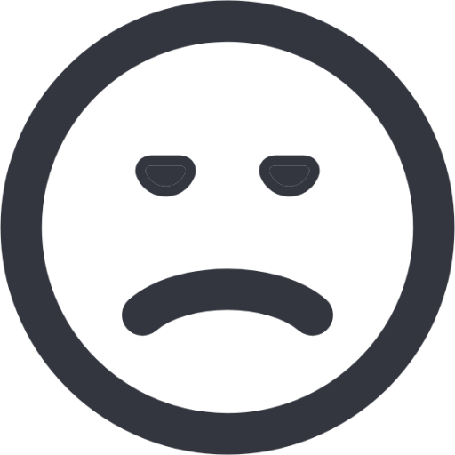 bladk and white sad smiley  face symbol