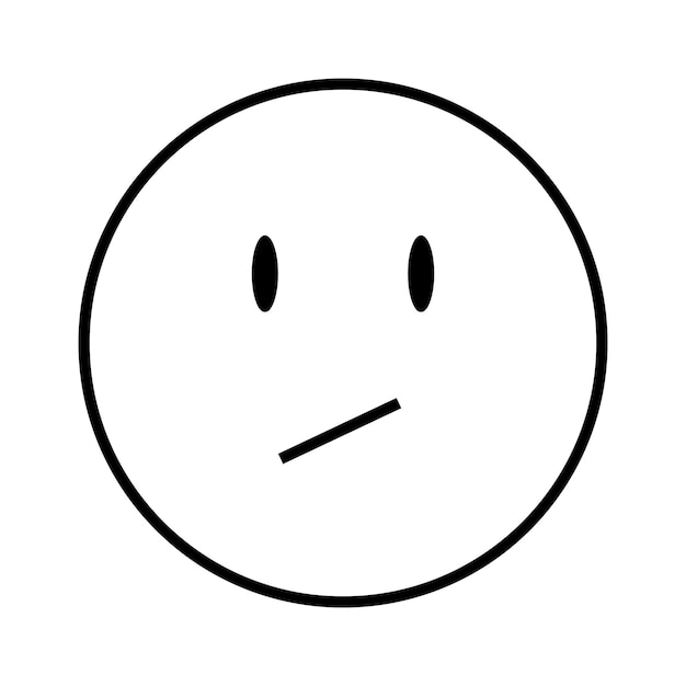 bladk and white sad smiley face symbol