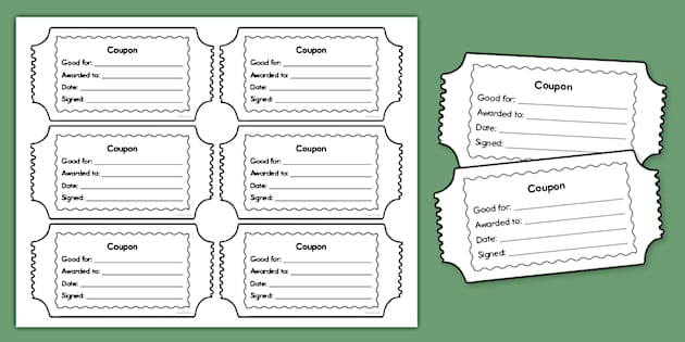 Blank Coupon Template (Lehrer gemacht) - Twinkl
