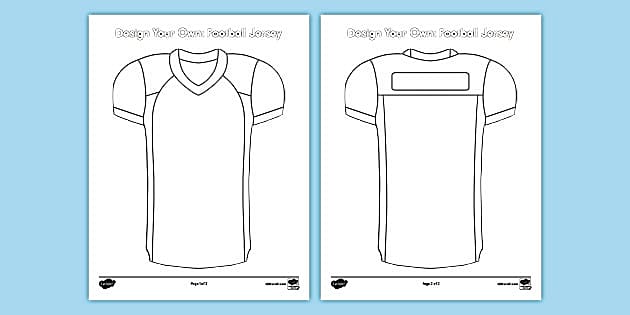 blank football jersey coloring page