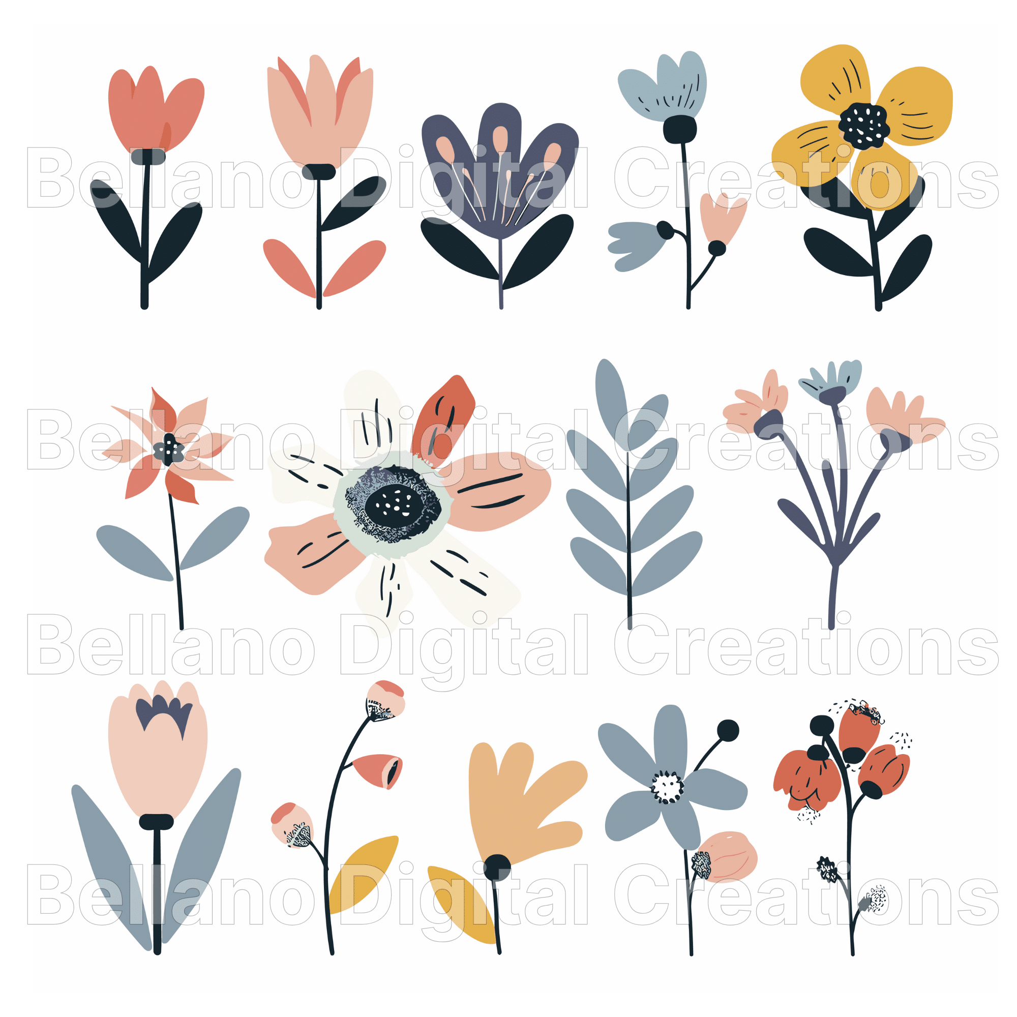 blue flower cliparts 2024
