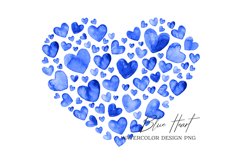 Watercolor blue heart clipart