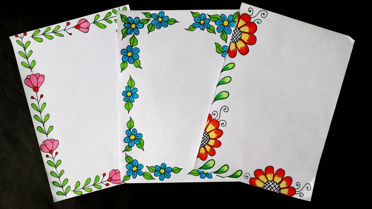 3 Border Designs/Border Design for School Project/Border Design Patterns  Easy
