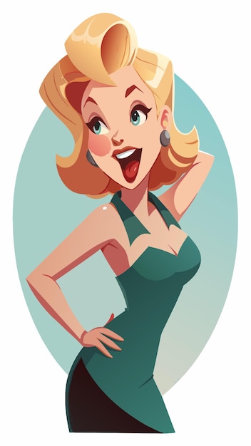 Cartoon frisky bombshell expressing ooohhhhh simple white ...