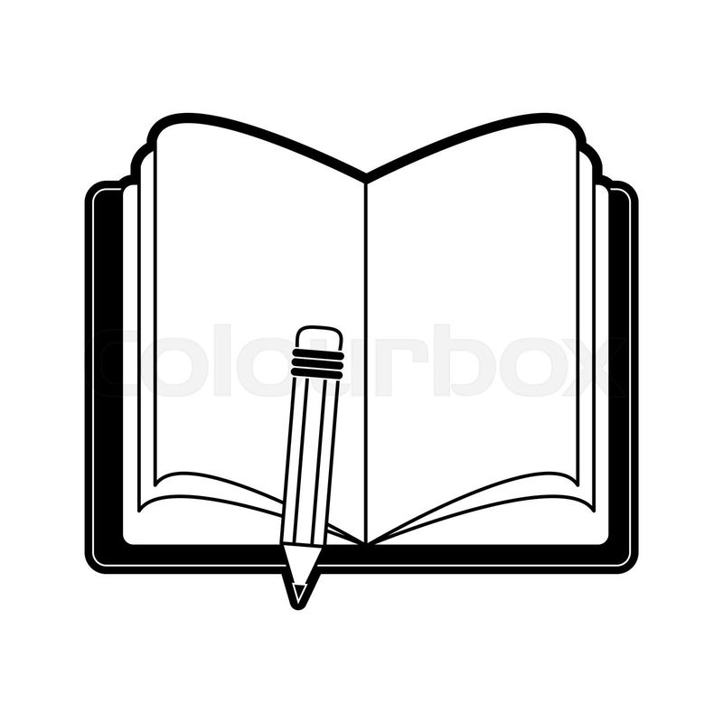 book and pencil clipart