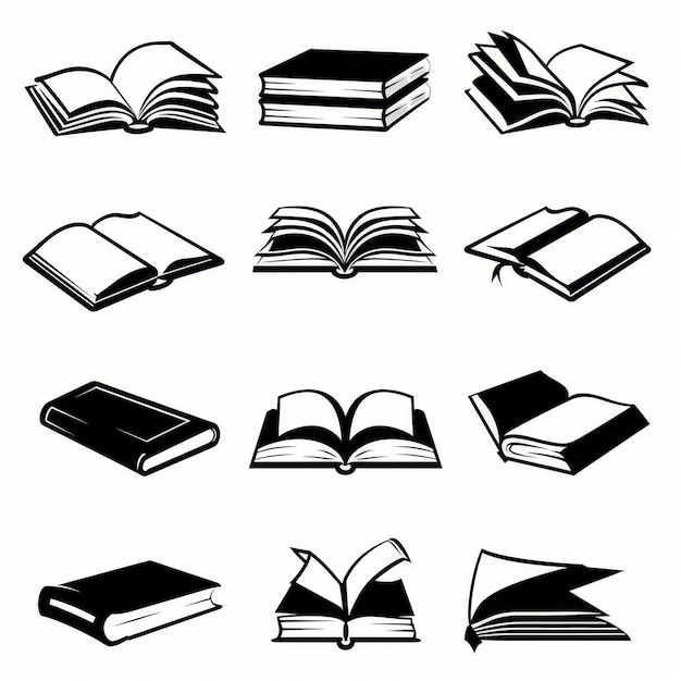 book silhouette cliparts