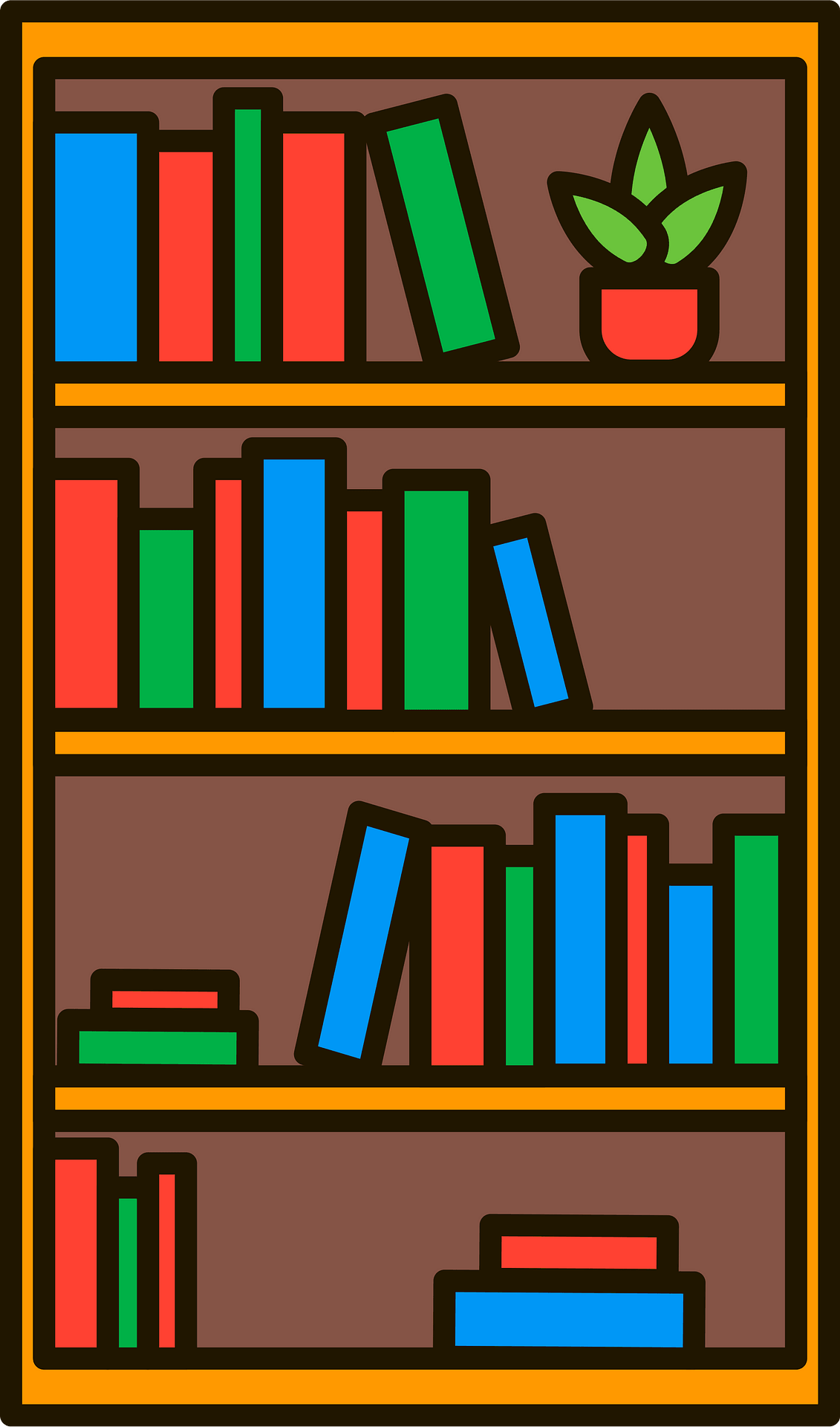 95+ Free Bookshelf Clipart Images