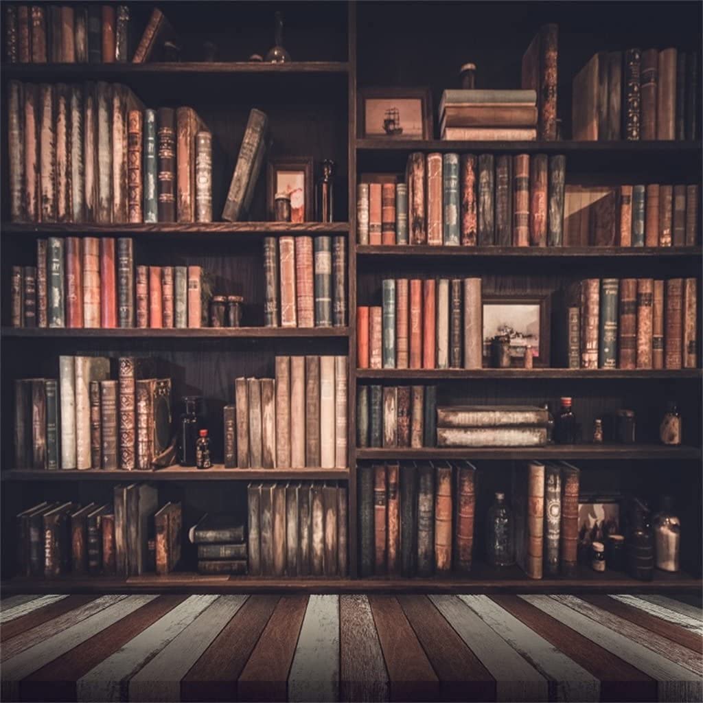 Seamless pattern. old Book shelf with colorful books. Vector 3d ...