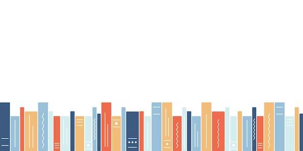 Premium Vector | The books are in a row Library bookshelf ...