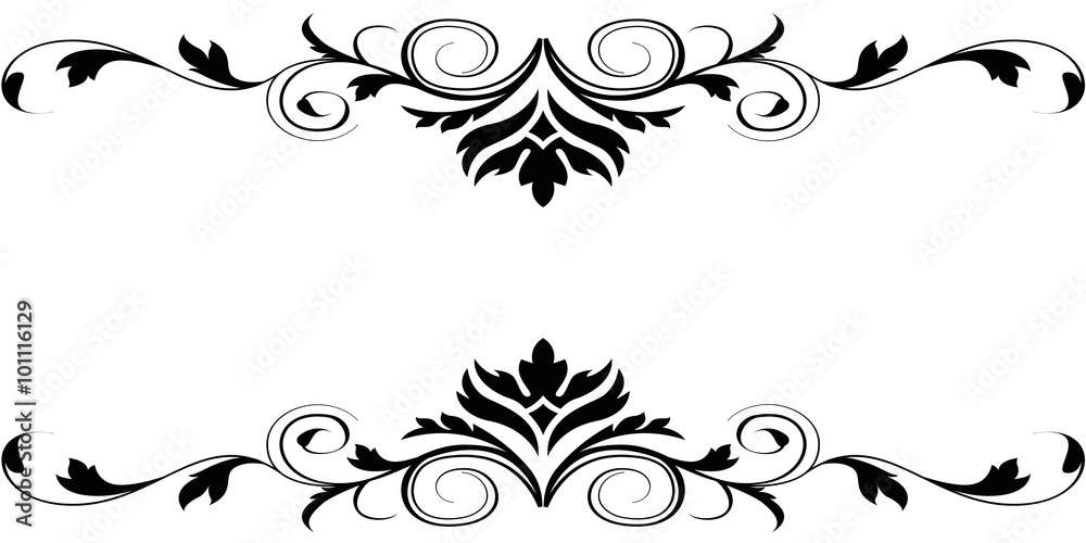 Black white floral borders design Stock-Illustration | Adobe Stock