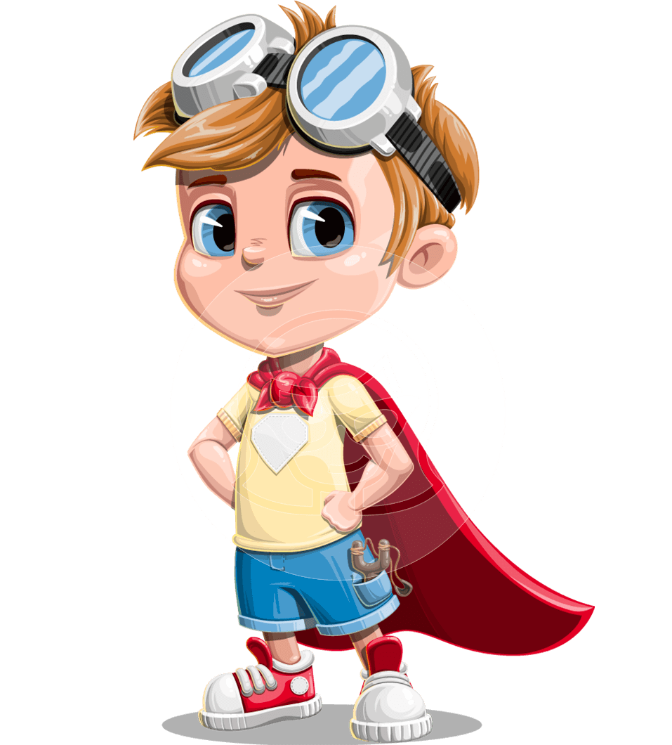 Little Boy Superhero Cartoon Character Set | GraphicMama