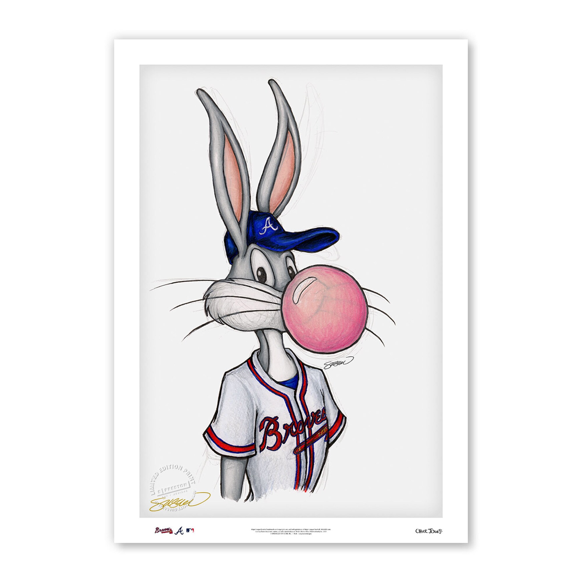 Atlanta Braves 14 x 20 Bugs Bunny Limited Edition Print