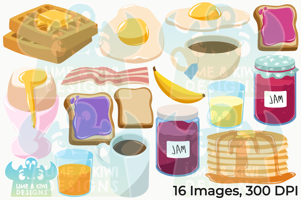 breakfast food cliparts 2024