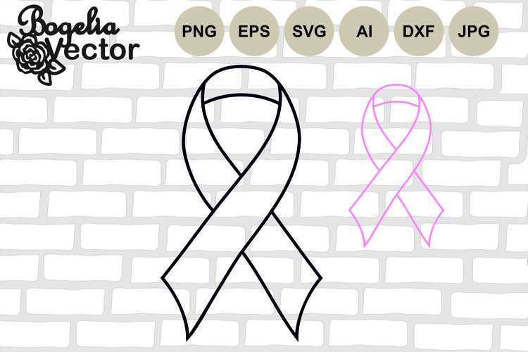 breast cancer ribbon outline