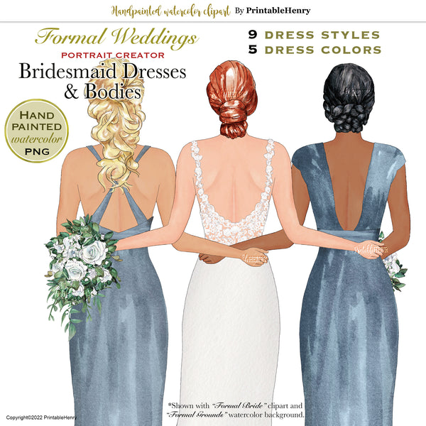 bridesmaid dress cliparts