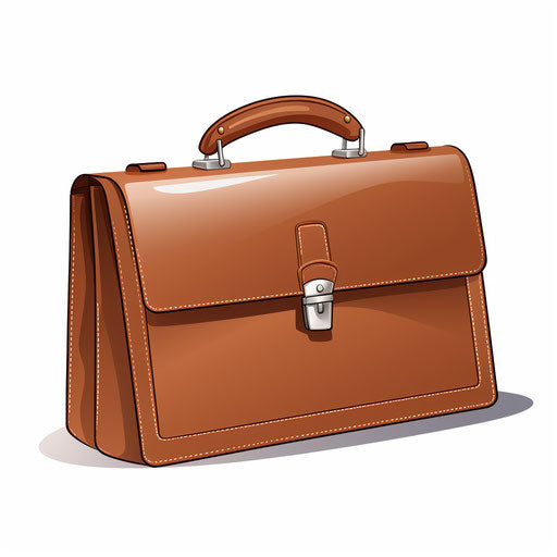 Briefcase Clipart in Minimalist Art Style Illustration: 4K Vector &amp; PNG