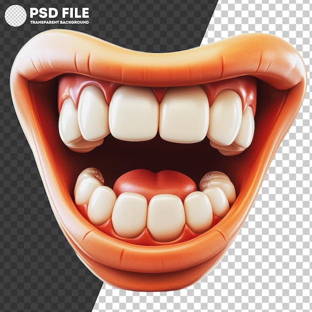 PNG Smiling cartoon mouth with bright teeth display | Premium AI ...