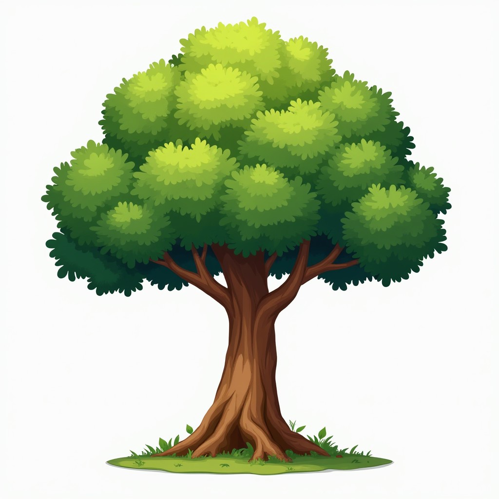 Tree with Green Leaves and Brown Bark | Stable Diffusion Online