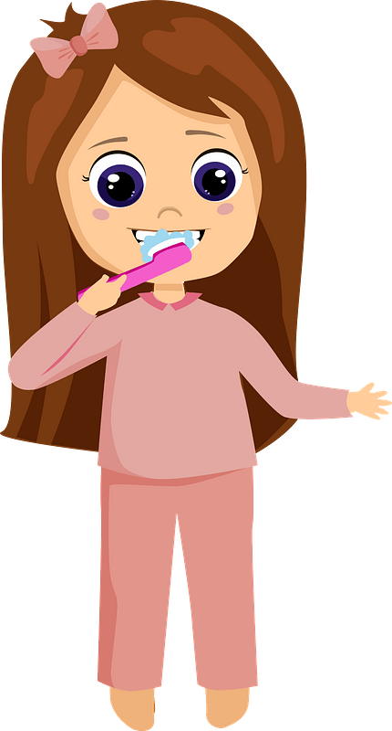 Girl brushing teeth - Free vector clipart images on clipart library.com